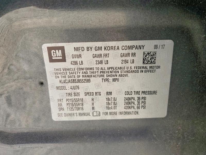 Продаж на аукціоні авто 2018 Buick Encore, vin: KL4CJASB5JB552589, номер лоту: 47606906