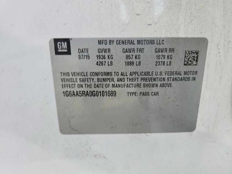 Aukcja sprzedaży 2016 Cadillac Ats, vin: 1G6AA5RA0G0101689, numer aukcji: 46649756