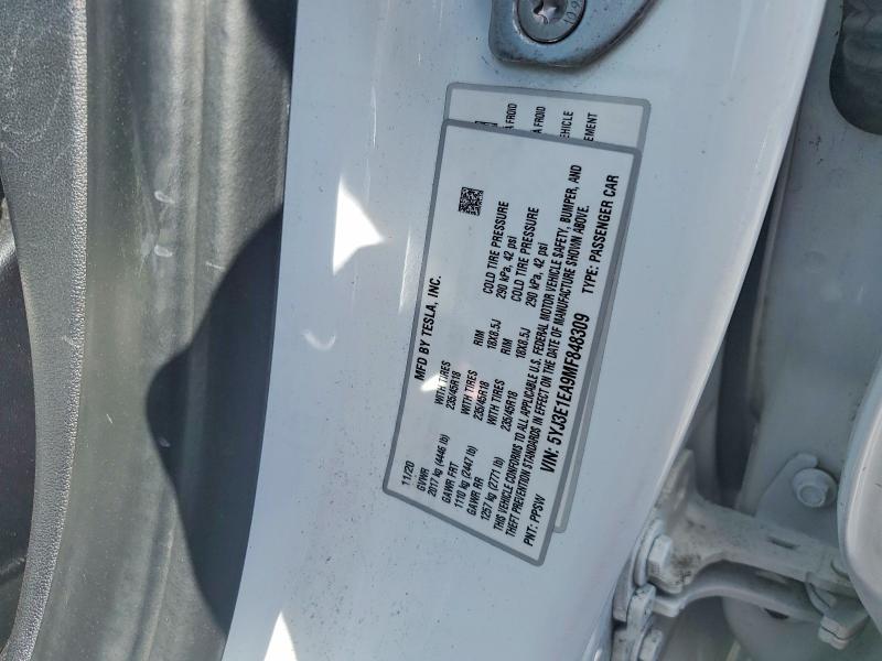 Aukcja sprzedaży 2021 Tesla Model 3, vin: 5YJ3E1EA9MF848309, numer aukcji: 41920106