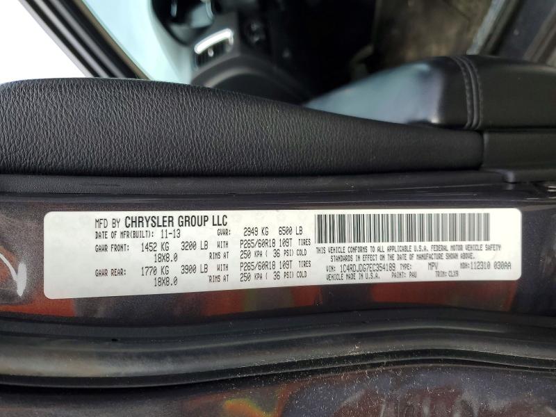 Продаж на аукціоні авто 2014 Dodge Durango, vin: 1C4RDJDG7EC354189, номер лоту: 78530445