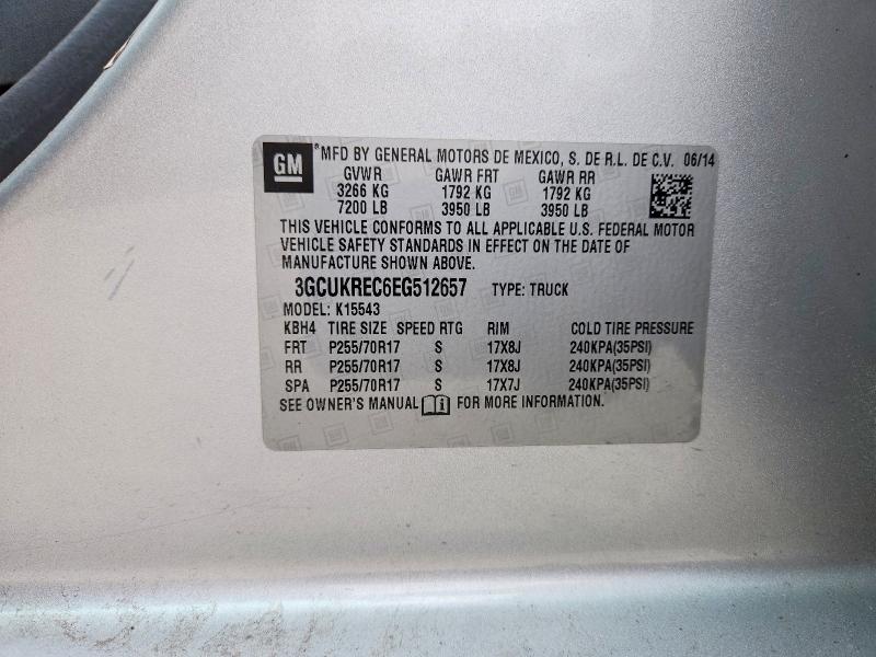 Продажа на аукционе авто 2014 Chevrolet Silverado, vin: 3GCUKREC6EG512657, номер лота: 79350765