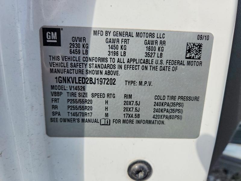 Aukcja sprzedaży 2011 Chevrolet Traverse, vin: 1GNKVLED2BJ197202, numer aukcji: 47359286