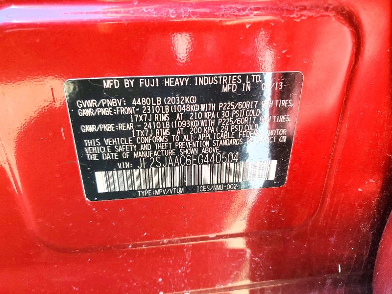 46806406 :رقم المزاد ، JF2SJAAC6EG440504 vin ، 2014 Subaru Forester مزاد بيع