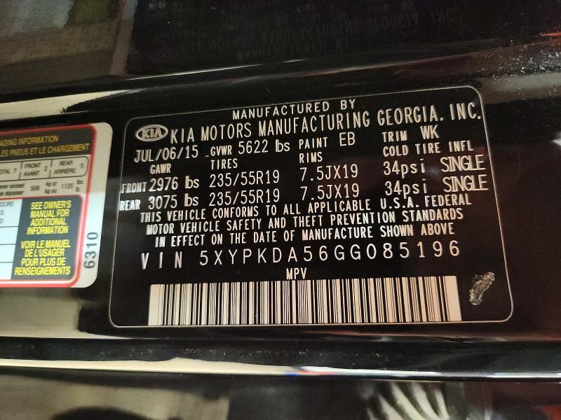 Продажа на аукционе авто 2016 Kia Sorento, vin: 5XYPKDA56GG085196, номер лота: 47767826