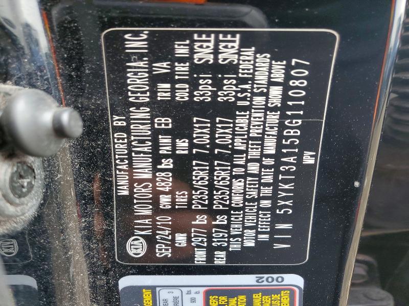 46499986 :رقم المزاد ، 5XYKT3A15BG110807 vin ، 2011 Kia Sorento مزاد بيع