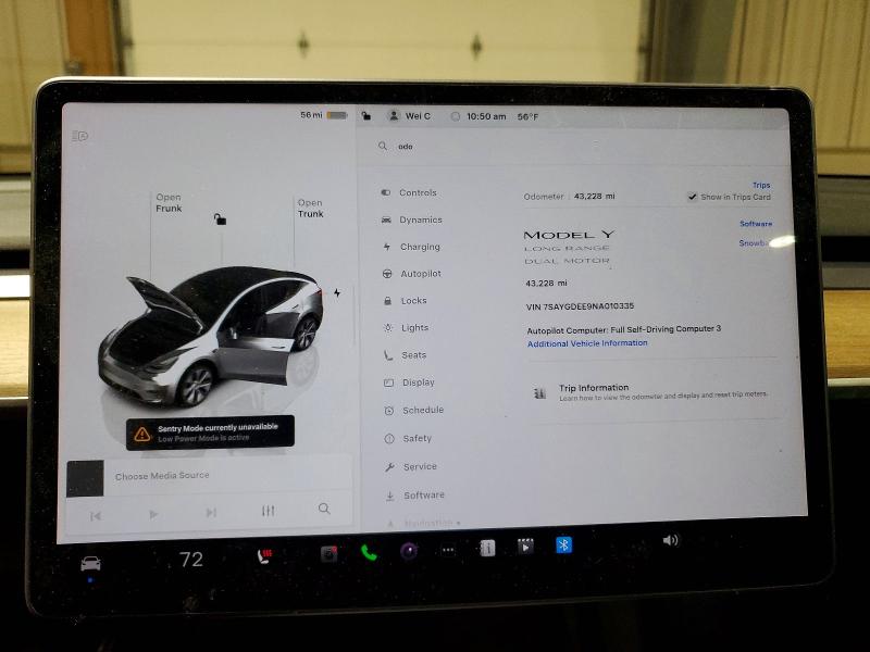 2022 Tesla Model Y მანქანა იყიდება აუქციონზე, vin: 7SAYGDEE9NA010335, აუქციონის ნომერი: 46565746