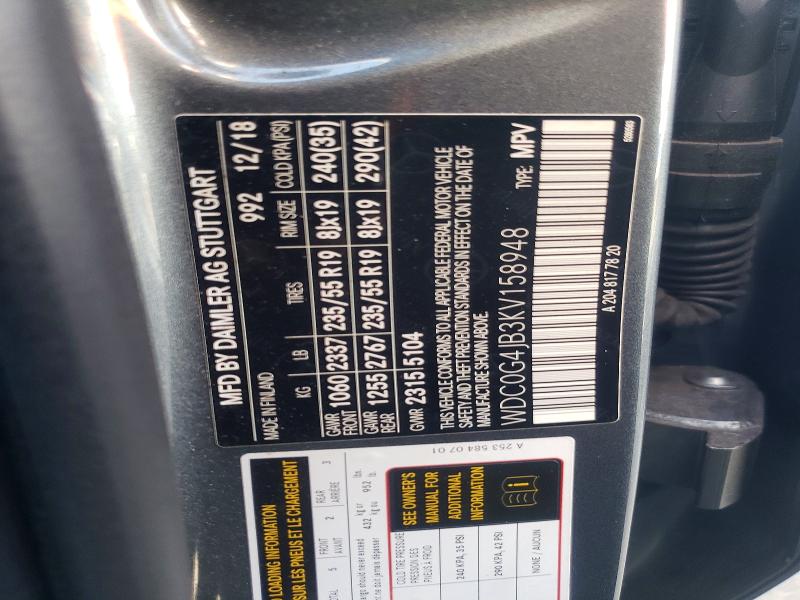 Продажа на аукционе авто 2019 Mercedes-benz Glc, vin: WDC0G4JB3KV158948, номер лота: 41740066