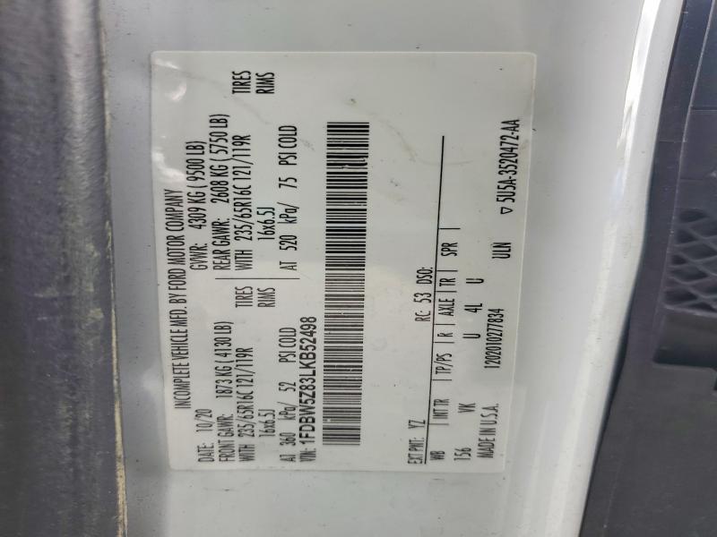 79985925 :رقم المزاد ، 1FDBW5Z83LKB52498 vin ، 2020 Ford Transit مزاد بيع