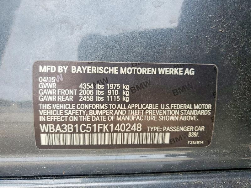 Продажа на аукционе авто 2015 Bmw 320, vin: WBA3B1C51FK140248, номер лота: 48151206