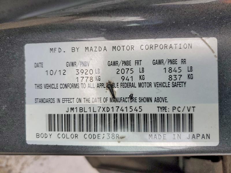 Продажа на аукционе авто 2013 Mazda 3, vin: JM1BL1L7XD1741545, номер лота: 79467905
