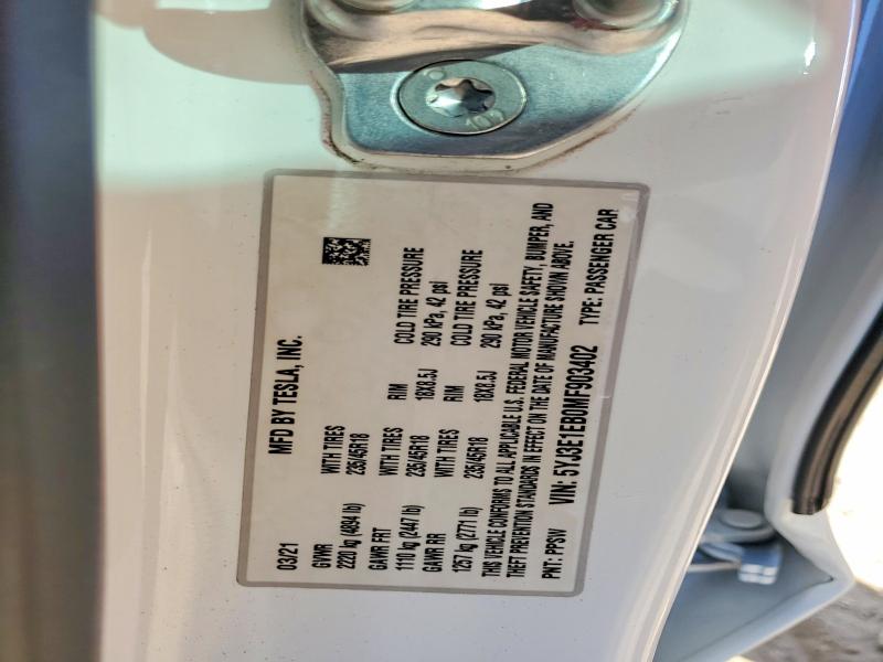 79568715 :رقم المزاد ، 5YJ3E1EB0MF903402 vin ، 2021 Tesla Model 3 مزاد بيع