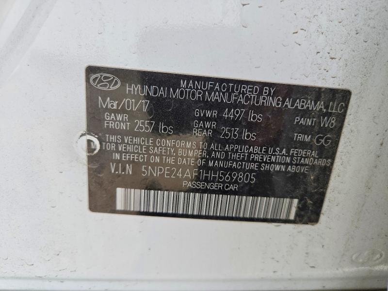 Продажа на аукционе авто 2017 Hyundai Sonata, vin: 5NPE24AF1HH569805, номер лота: 47366366