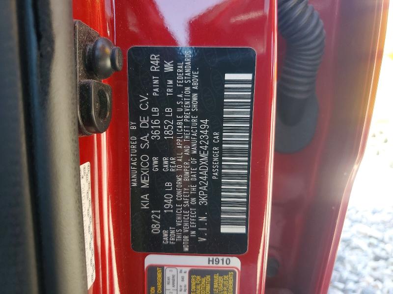 Aukcja sprzedaży 2021 Kia Rio, vin: 3KPA24ADXME423494, numer aukcji: 47231916