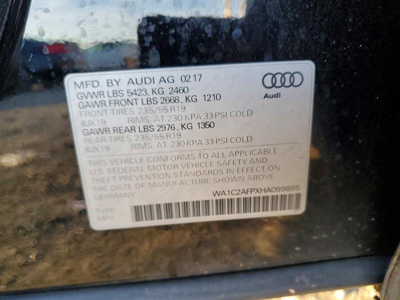 2017 Audi Q5 მანქანა იყიდება აუქციონზე, vin: WA1C2AFPXHA099895, აუქციონის ნომერი: 79937145