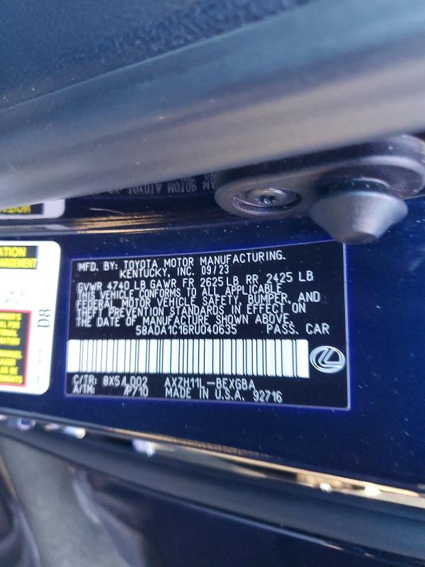 Продаж на аукціоні авто 2024 Lexus Es 300h, vin: 58ADA1C16RU040635, номер лоту: 46720096