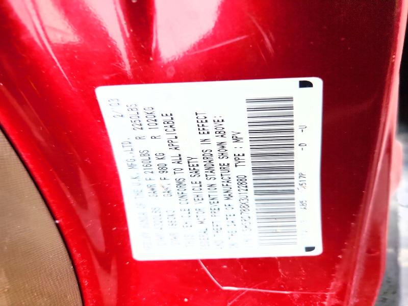 46165546 :رقم المزاد ، SHSRD788X3U122880 vin ، 2003 Honda Cr-v مزاد بيع