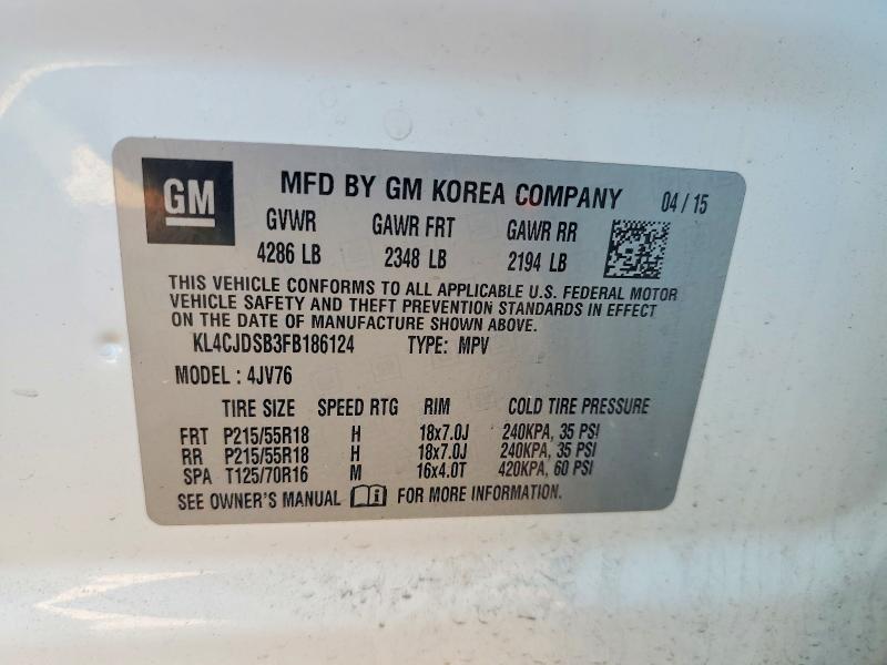 Aukcja sprzedaży 2015 Buick Encore, vin: KL4CJDSB3FB186124, numer aukcji: 41586106