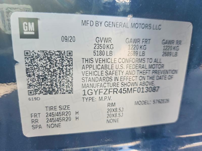 77280515 :رقم المزاد ، 1GYFZFR45MF013087 vin ، 2021 Cadillac Xt4 مزاد بيع