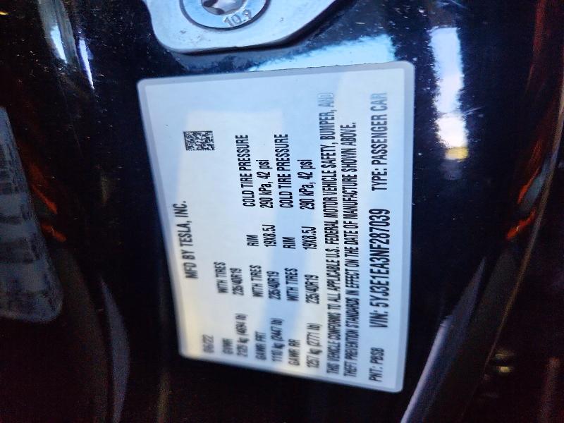 Продажа на аукционе авто 2022 Tesla Model 3, vin: 5YJ3E1EA3NF287039, номер лота: 79072425