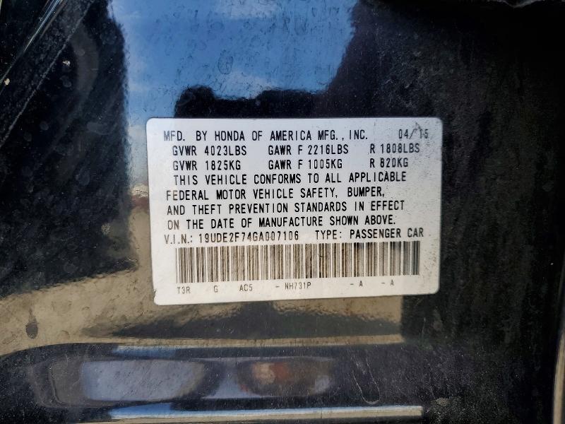 Auction sale of the 2016 Acura Ilx, vin: 19UDE2F74GA007106, lot number: 79046015