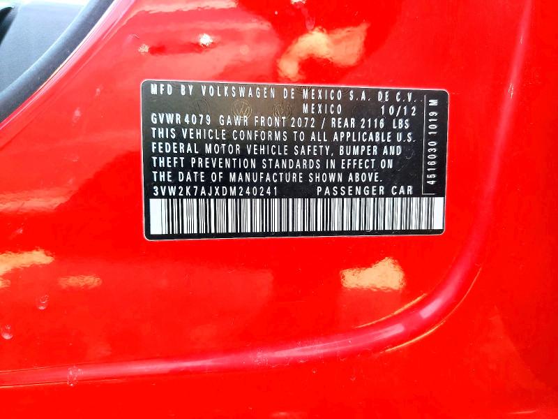 Продажа на аукционе авто 2013 Volkswagen Jetta, vin: 3VW2K7AJXDM240241, номер лота: 46537446