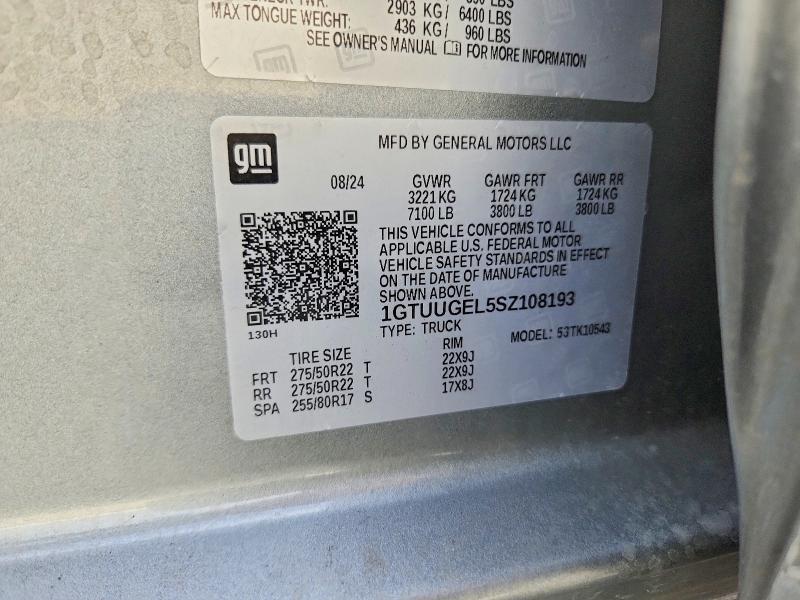 2025 Gmc Sierra მანქანა იყიდება აუქციონზე, vin: 1GTUUGEL5SZ108193, აუქციონის ნომერი: 47956476