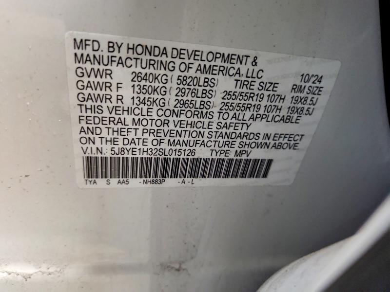2025 Acura Mdx მანქანა იყიდება აუქციონზე, vin: 5J8YE1H32SL015126, აუქციონის ნომერი: 48096126