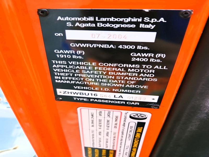 Продаж на аукціоні авто 2004 Lamborghini Murcielago, vin: ZHWBU16S64LA01289, номер лоту: 47832826