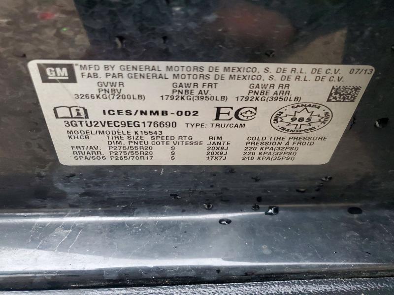 Продаж на аукціоні авто 2014 Gmc Sierra, vin: 3GTU2VEC9EG176690, номер лоту: 48073896