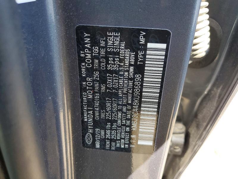 Aukcja sprzedaży 2019 Hyundai Tucson, vin: KM8J3CA48KU986898, numer aukcji: 79989465