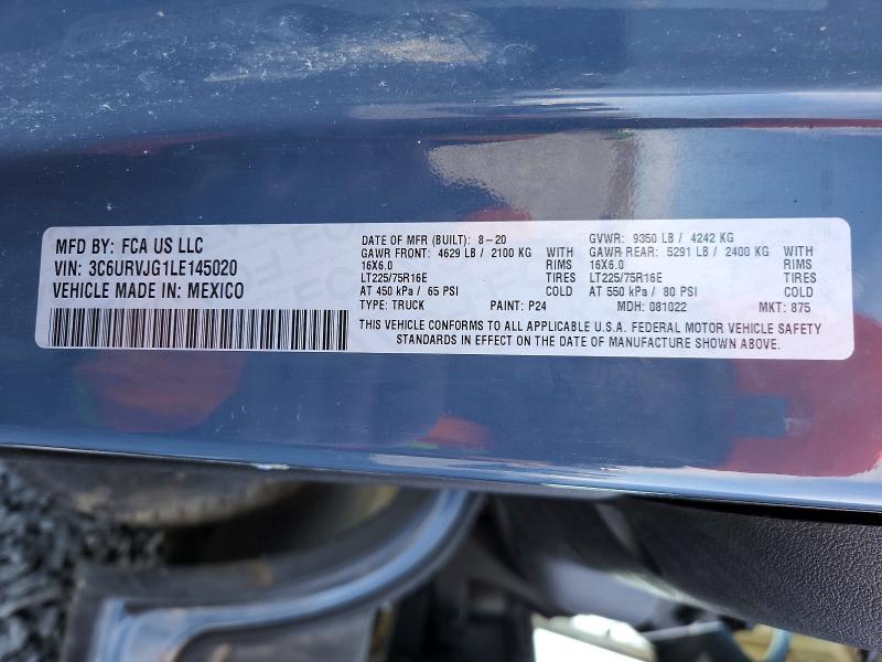 Aukcja sprzedaży 2020 Ram Promaster 3500, vin: 3C6URVJG1LE145020, numer aukcji: 77087485