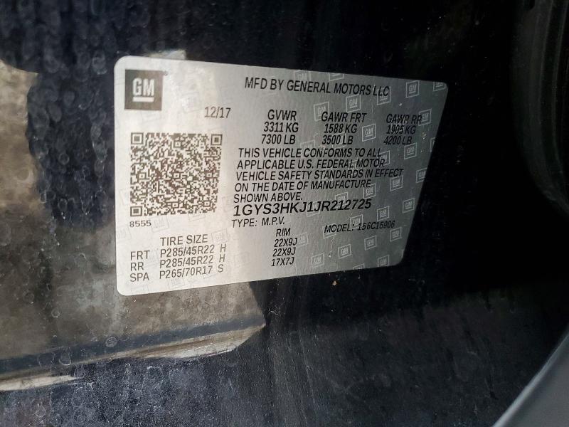 Aukcja sprzedaży 2018 Cadillac Escalade, vin: 1GYS3HKJ1JR212725, numer aukcji: 47295696
