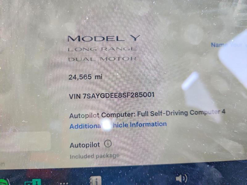 Продажа на аукционе авто 2025 Tesla Model Y, vin: 7SAYGDEE8SF285001, номер лота: 47835206