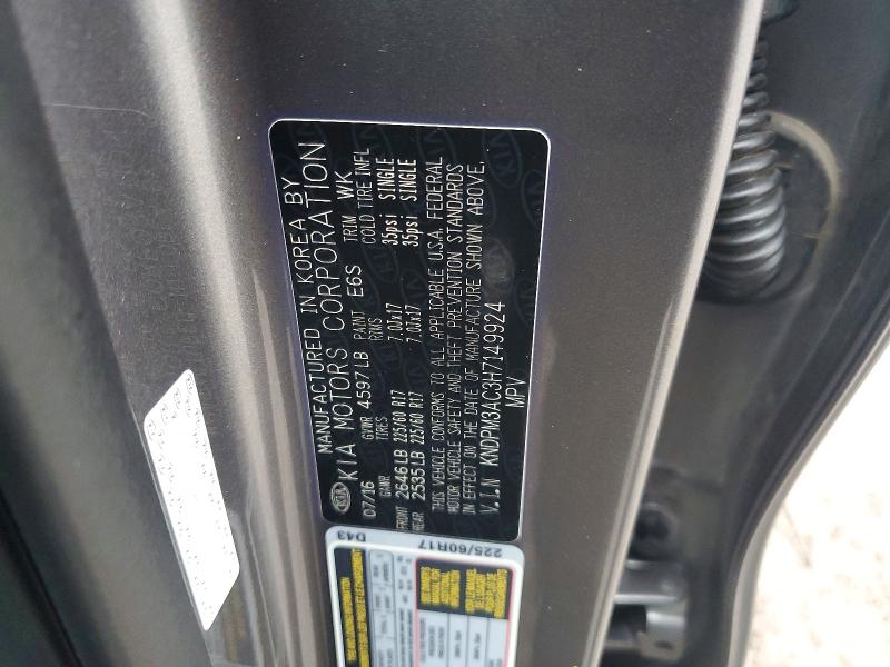 79938675 :رقم المزاد ، KNDPM3AC3H7149924 vin ، 2017 Kia Sportage مزاد بيع