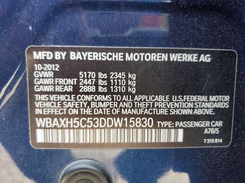 45564226 :رقم المزاد ، WBAXH5C53DDW15830 vin ، 2013 Bmw 528 مزاد بيع