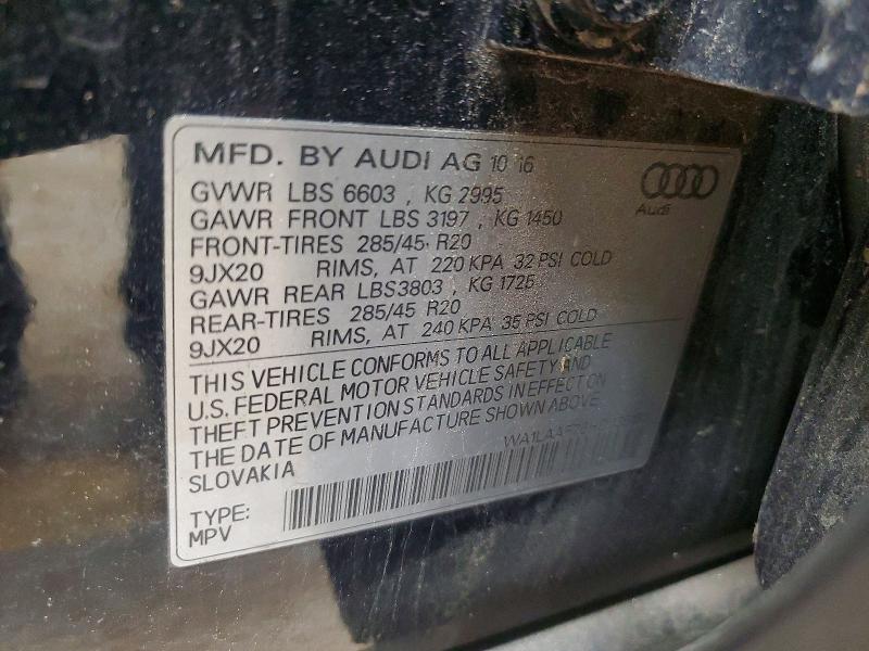 Aukcja sprzedaży 2017 Audi Q7, vin: WA1LAAF76HD035161, numer aukcji: 46855686