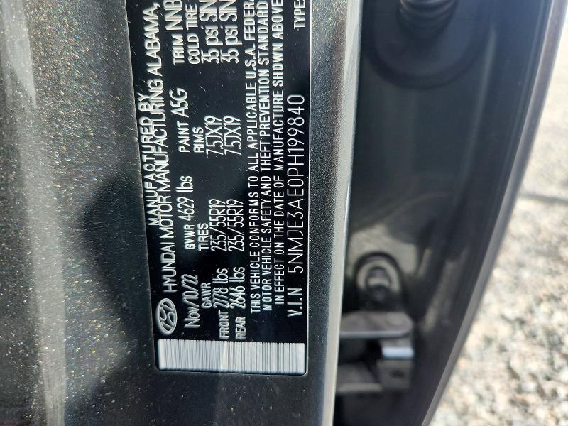 Aukcja sprzedaży 2023 Hyundai Tucson, vin: 5NMJE3AE0PH199840, numer aukcji: 45477846