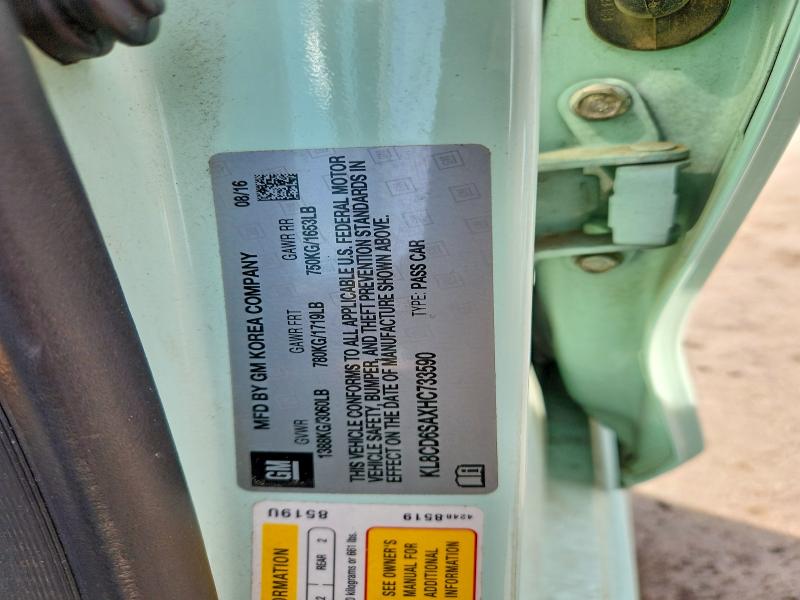 Продажа на аукционе авто 2017 Chevrolet Spark, vin: KL8CD6SAXHC733590, номер лота: 46222716