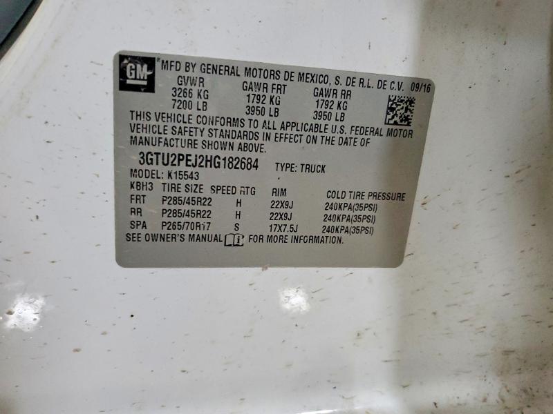 46444766 :رقم المزاد ، 3GTU2PEJ2HG182684 vin ، 2017 Gmc Sierra مزاد بيع
