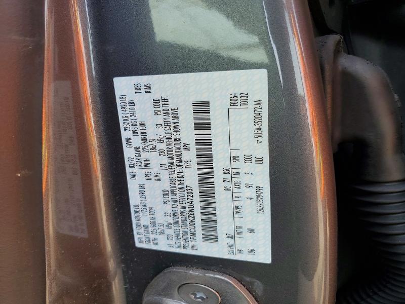 46939416 :رقم المزاد ، 1FMCU0KZ6NUA72037 vin ، 2022 Ford Escape مزاد بيع