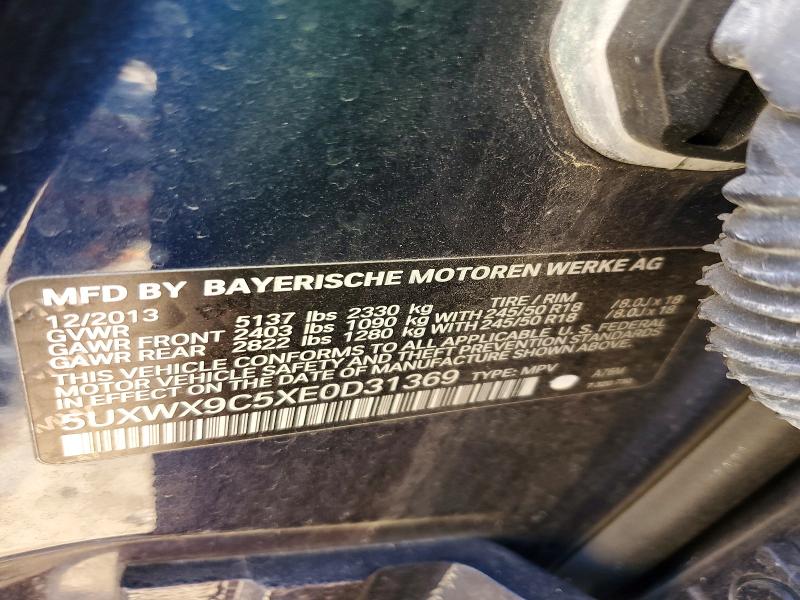 Aukcja sprzedaży 2014 Bmw X3, vin: 5UXWX9C5XE0D31369, numer aukcji: 46883496