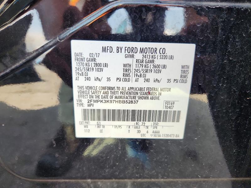 Aukcja sprzedaży 2017 Ford Edge, vin: 2FMPK3K97HBB52837, numer aukcji: 48063006