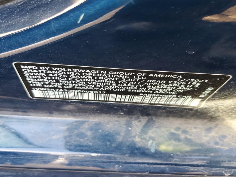 Продажа на аукционе авто 2022 Volkswagen Passat, vin: 1VWSA7A32NC009017, номер лота: 46487436