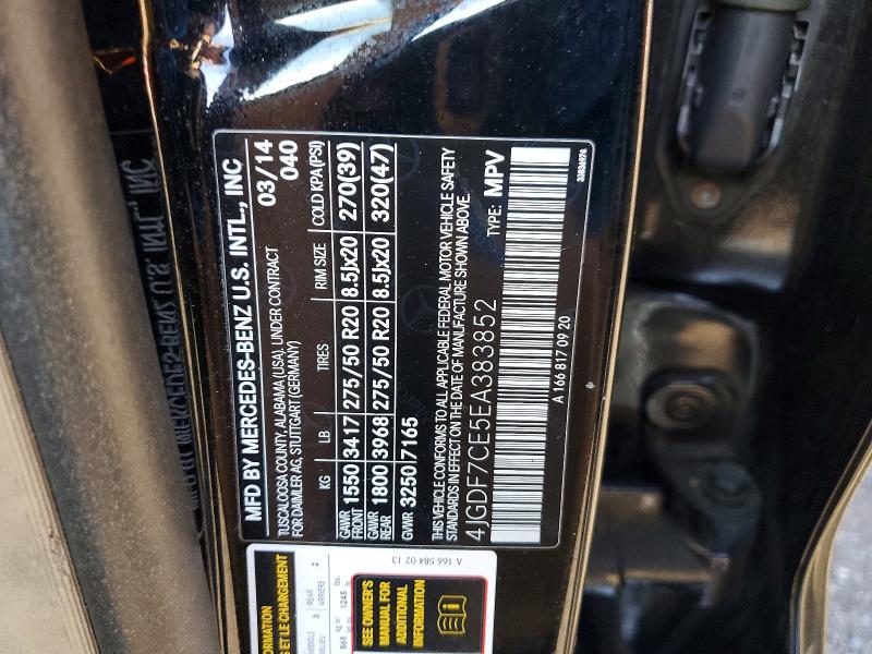 Aukcja sprzedaży 2014 Mercedes-benz Gl, vin: 4JGDF7CE5EA383852, numer aukcji: 42076796