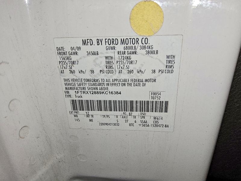 Продаж на аукціоні авто 2009 Ford F150, vin: 1FTRX12889KC16384, номер лоту: 46530386