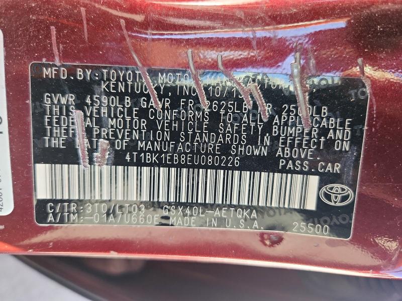 Aukcja sprzedaży 2014 Toyota Avalon, vin: 4T1BK1EB8EU080226, numer aukcji: 45457906