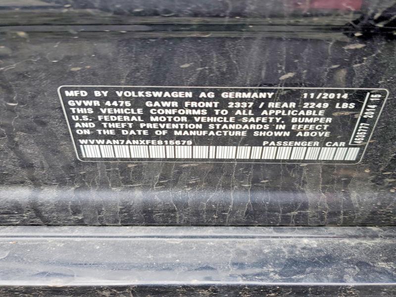 Aukcja sprzedaży 2015 Volkswagen Cc, vin: WVWAN7ANXFE815679, numer aukcji: 47885246