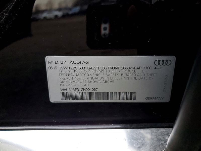 Продажа на аукционе авто 2016 Audi A8, vin: WAU34AFD1GN004067, номер лота: 45927206