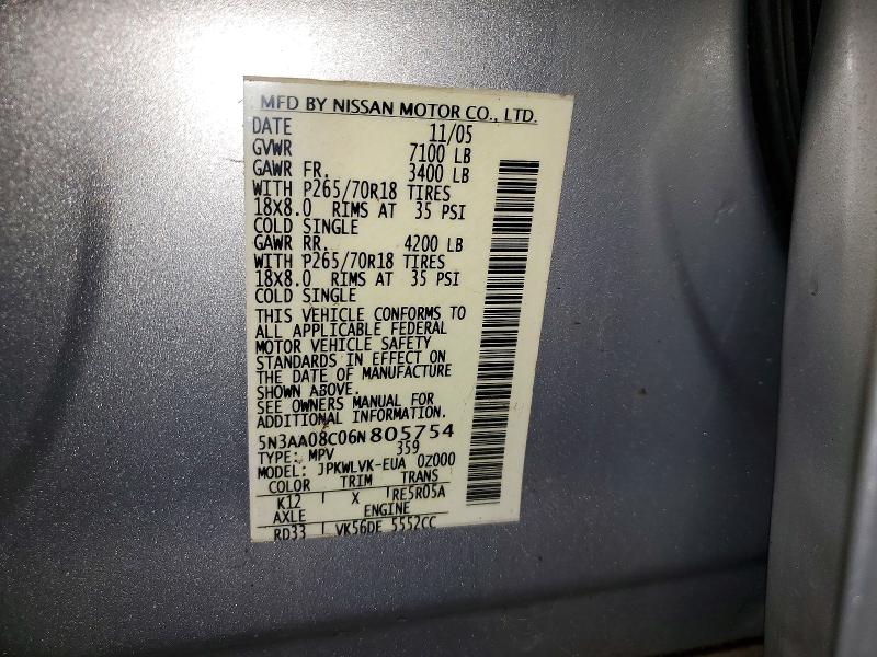 Продажа на аукционе авто 2006 Infiniti Qx56, vin: 5N3AA08C06N805754, номер лота: 41992166
