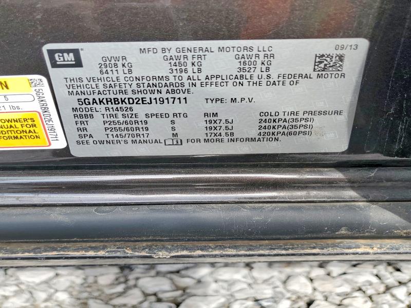 79196105 :رقم المزاد ، 5GAKRBKD2EJ191711 vin ، 2014 Buick Enclave مزاد بيع